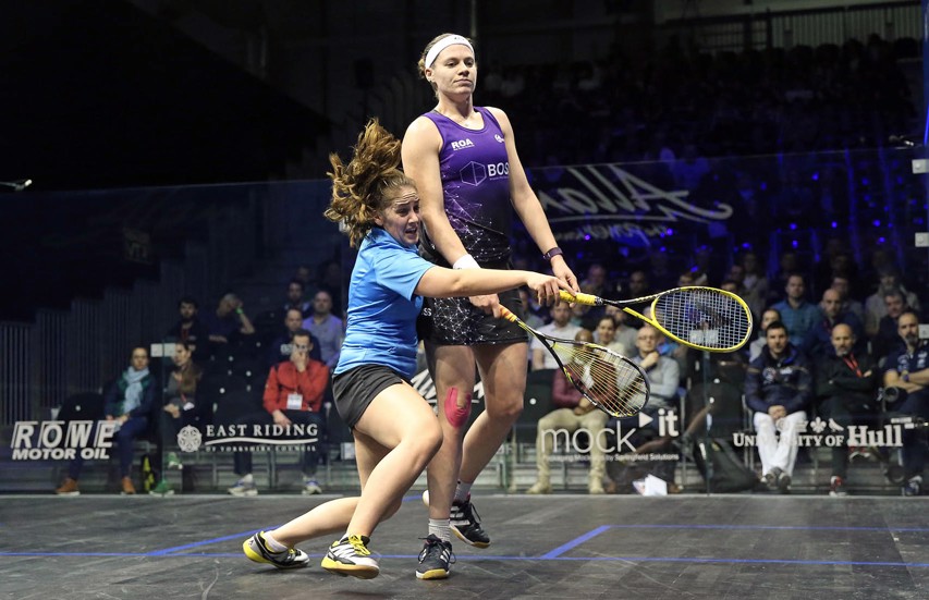 Tesni Evans and Sarah-Jane Perry at the 2017 Allam British Open