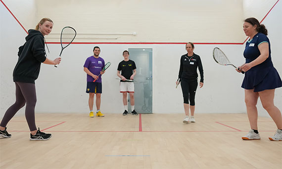 England Squash tutor delivering a coaching course