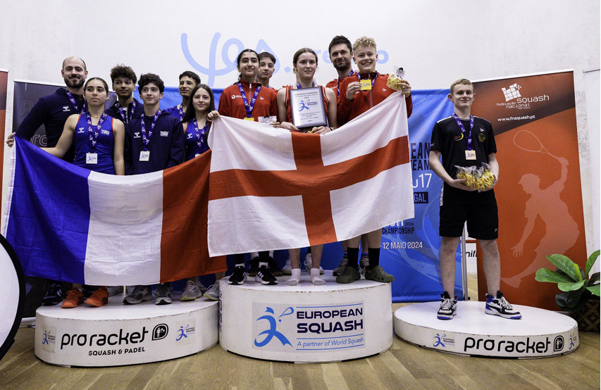 ESF European U15 Team Squash Championships 2024 podium winners