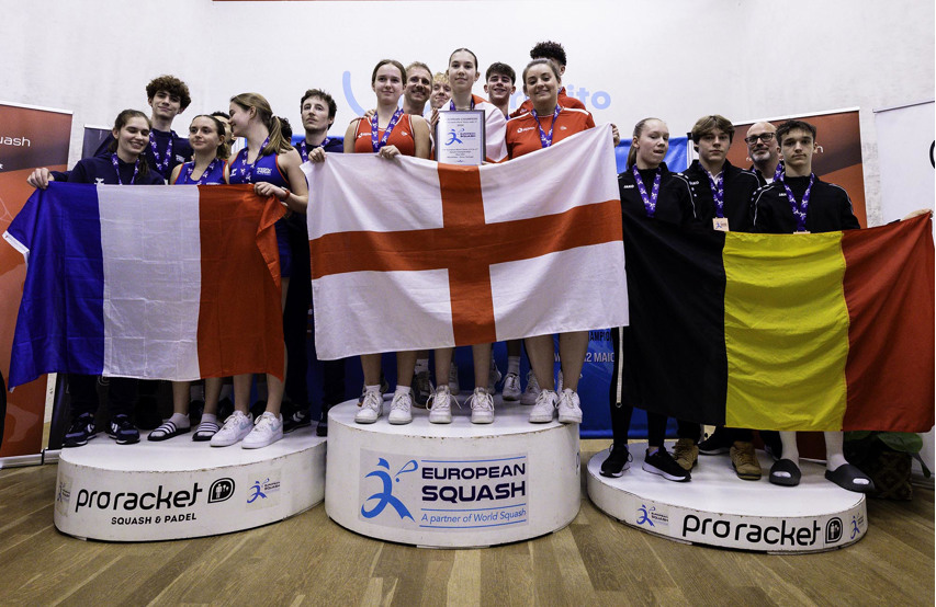 ESF European U15 Team Squash Championships 2024 podium winners