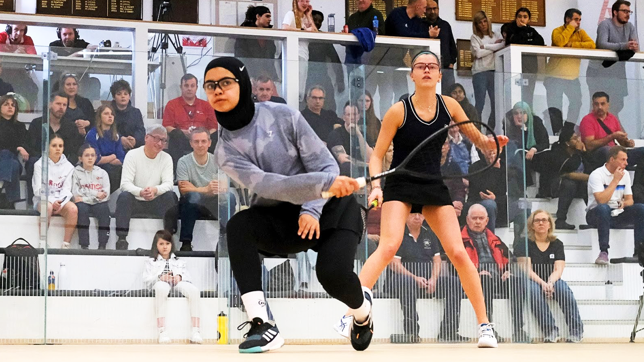 England's Mariam Eissa competes at the 2024 English Junior Championships.