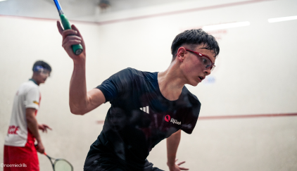 Luke Mcbride shapes up for a forehand