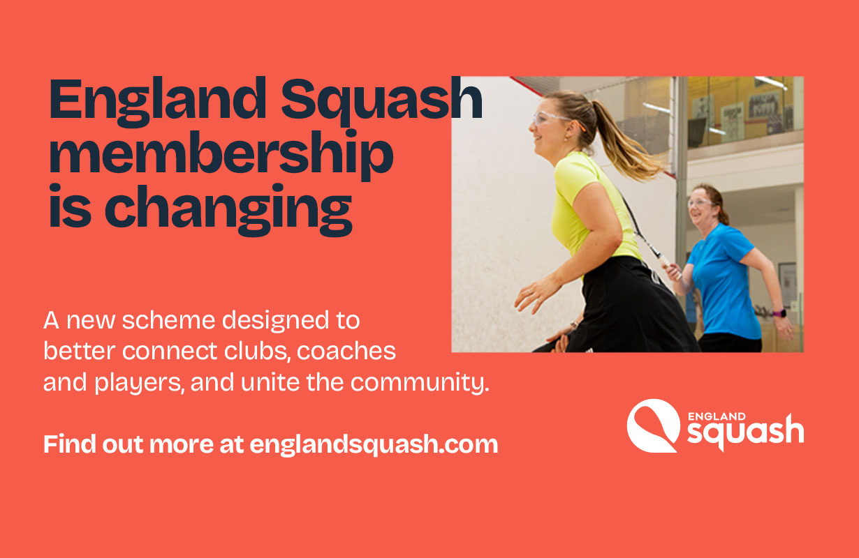 England Squash membership WhatsApp graphic