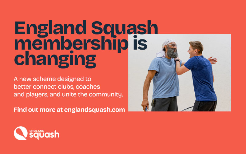 England Squash membership email graphic