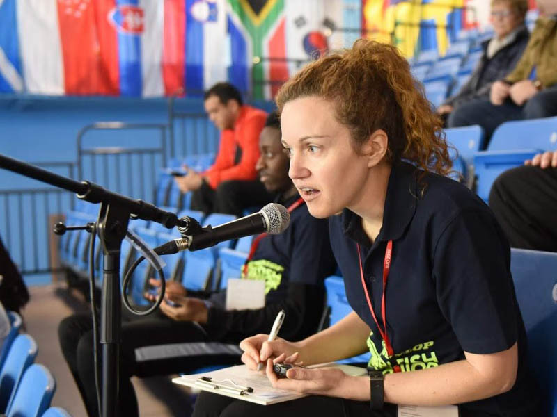A female referee at the British Junior Open