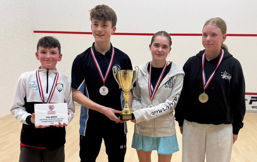 KS4 Mixed North Leamington team receive their trophy