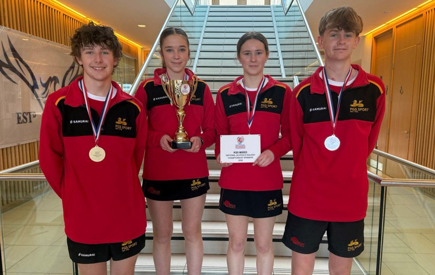KS5 Mixed Portsmouth Grammar team receive their trophy