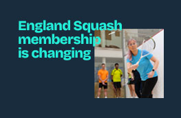 A graphic promoting England Squash membership