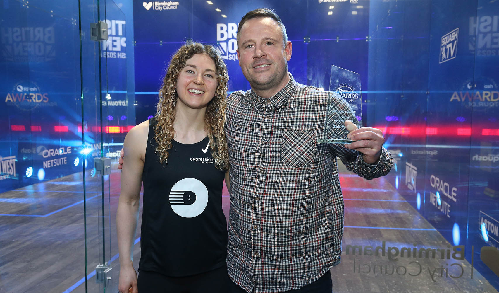 England's Georgina Kennedy with coach Zeb Young