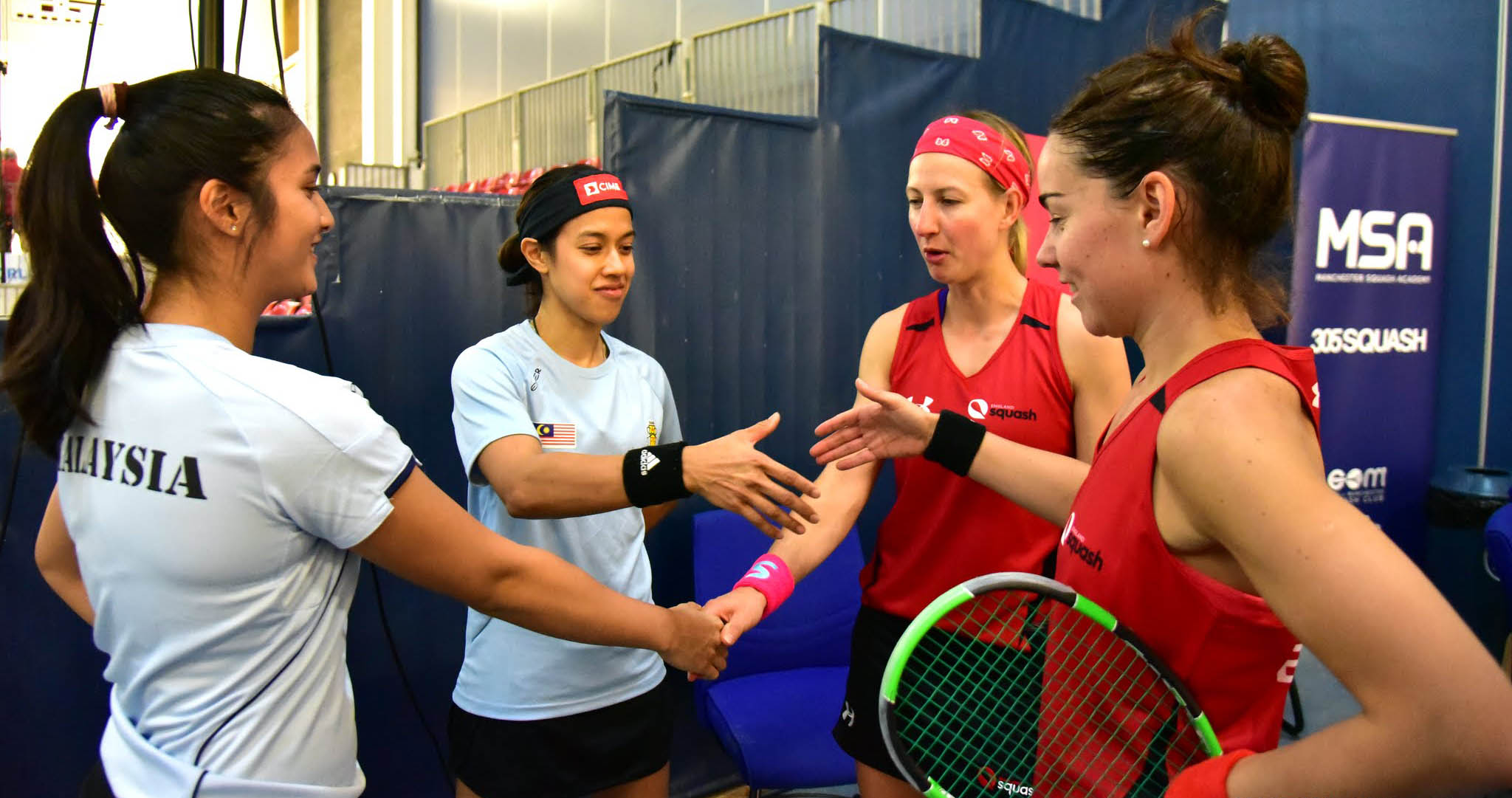 Rachel Arnold and Nicol David conceded their match against Alison Waters and Jenny Duncalf due to an injury to Arnold