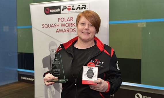 Kelly Eastment receiving the Coach of the Year Award