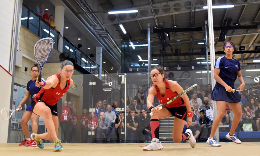 Alison Waters and Jenny Duncalf will face New Zealand's Joelle King and Amanda Landers-Murphy in the final of the women's doubles