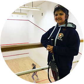 Squash Girls Can participant Nikhita