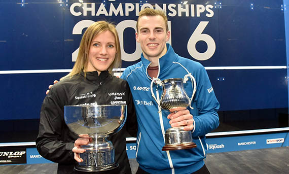 Laura Massaro and Nick Matthew, the reigning champions of the National Squash Championships