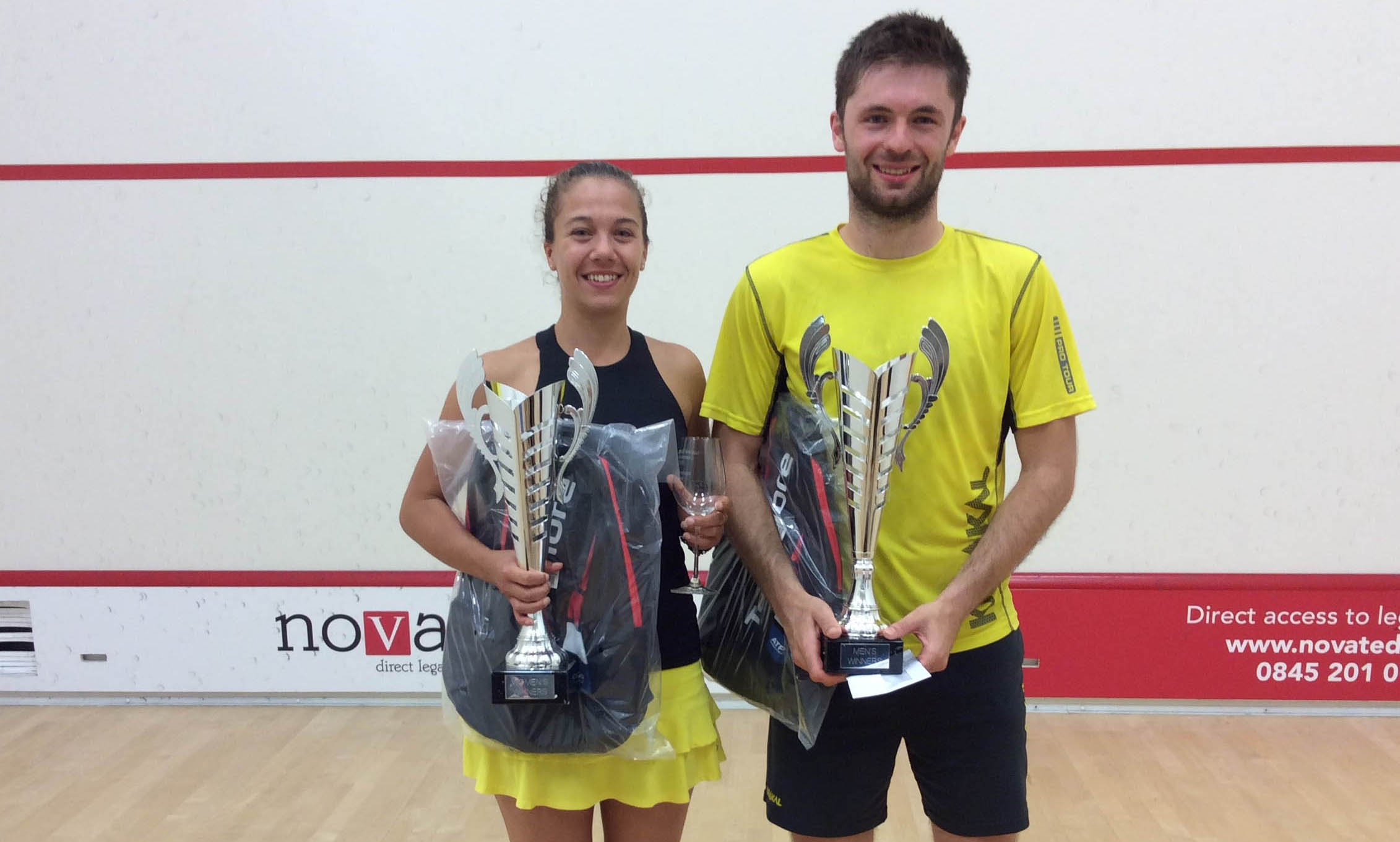 Women's Open winner Deon Saffery and Men's Open champion Mike Harris