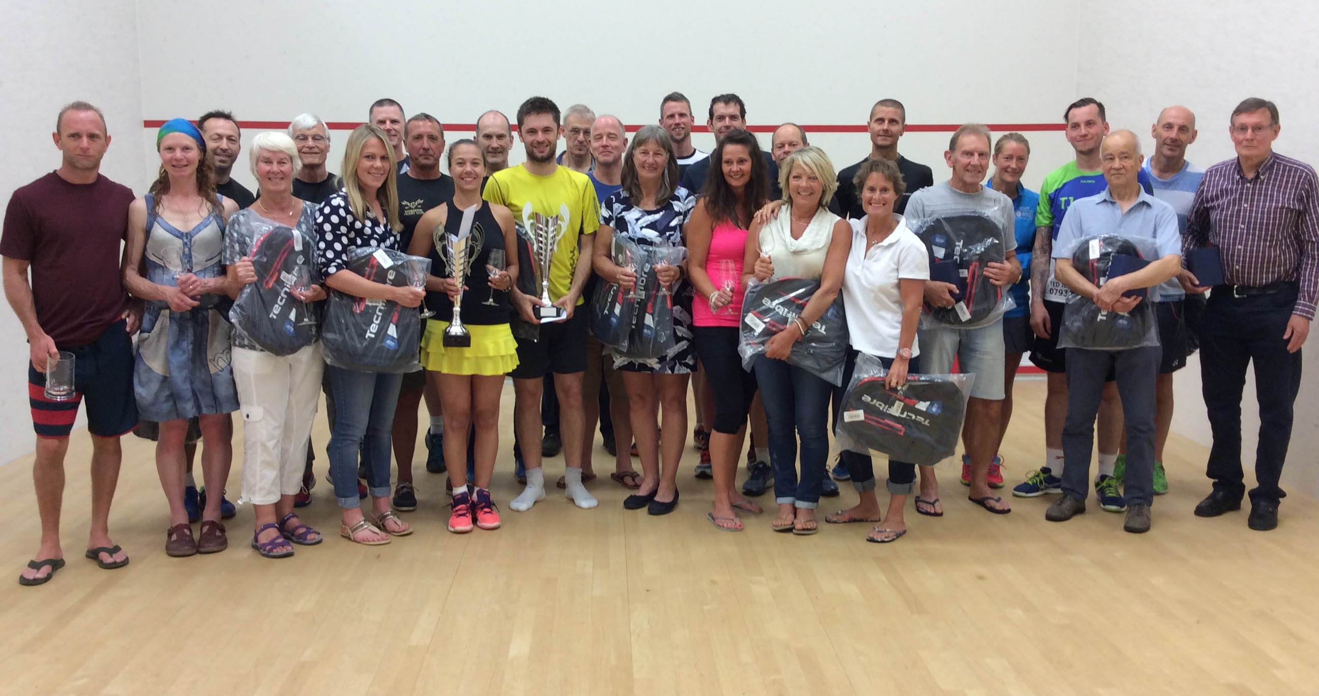Winners and runners-up at the National Squash 57 Championships in Birmingham