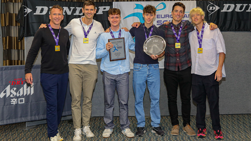 Roehampton's men's squad pose with their European Club Championship title.