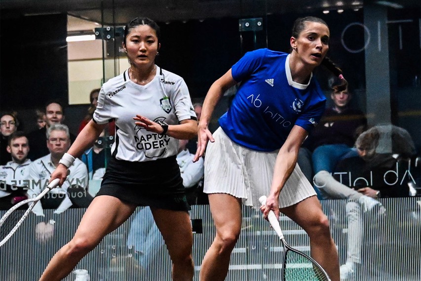 Squash players Satomi Watanabe and Jasmine Hutton