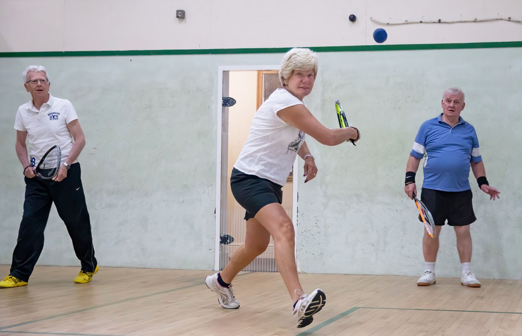 Squash 57 players at Princes Squash Club's U3A session