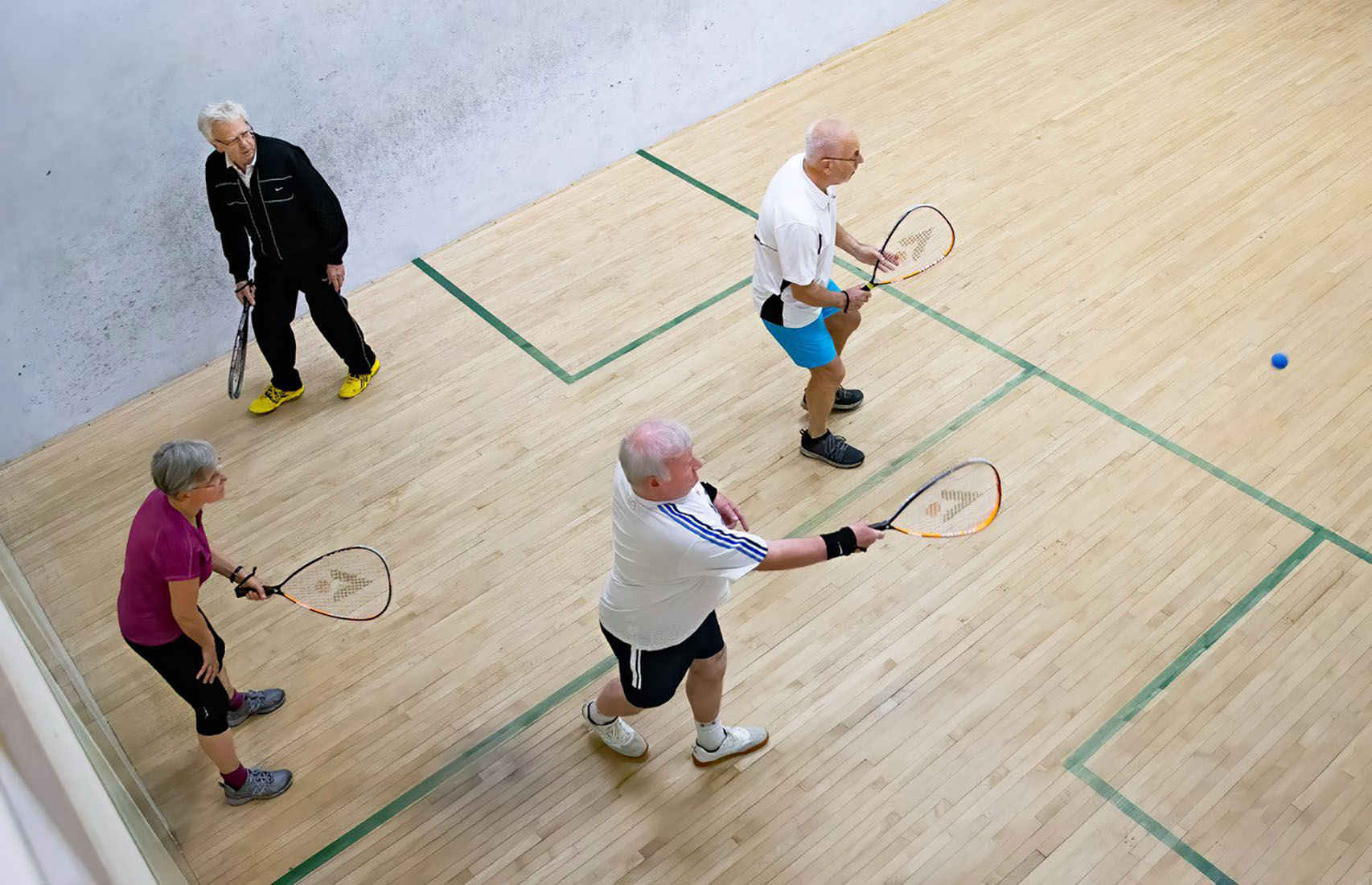 Squash 57 players at Princes Squash Club U3A group