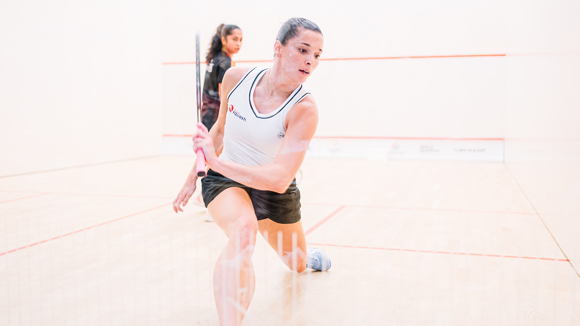 England's Jasmine Hutton in action at the 2024 World Team Championships.